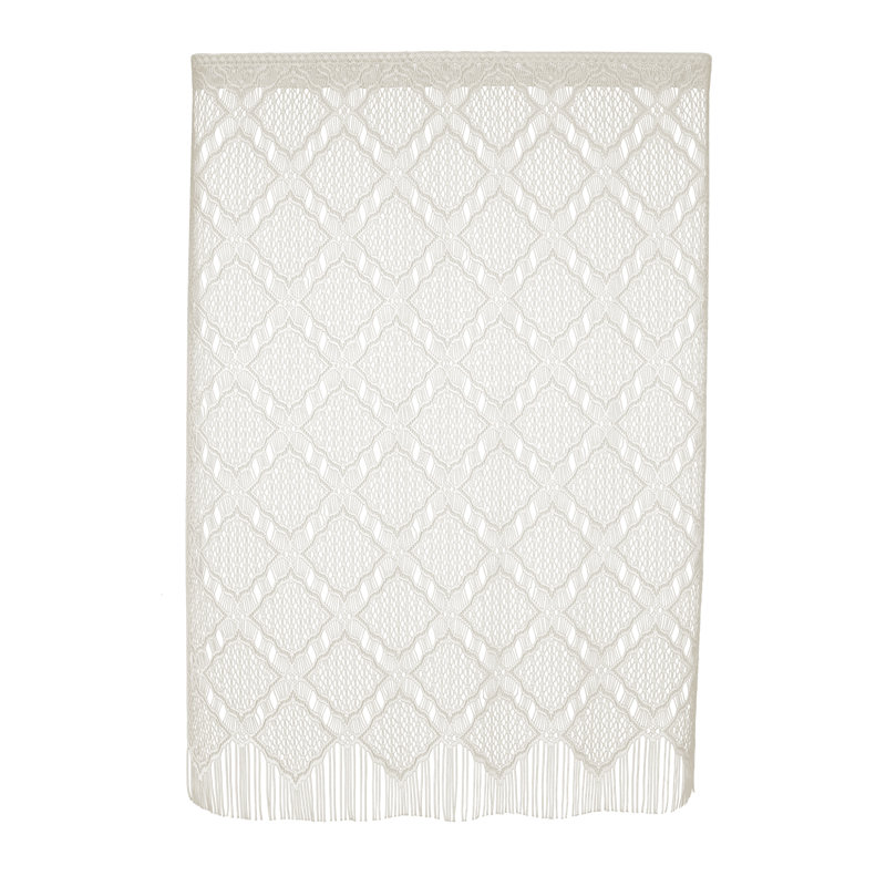 Panneau de rideau simple avec passe-tringle diamond frange Romain, l 48 po x L 63 po, Tasse à café
