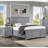Transitional Gray Solid Wood 3-Drawer Bedroom Nightstand