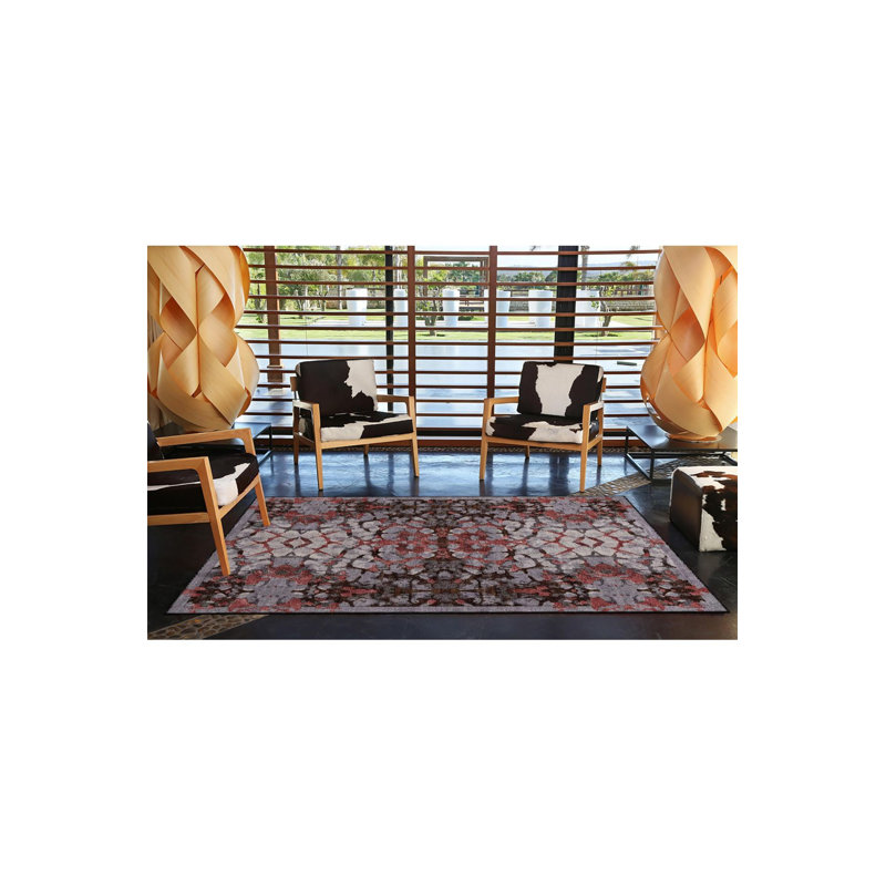 Tapis décoratif à motif coloré lavable à la machine, Sous-tapis rectangulaire de 3 pi 3 po x 4 pi 11 po