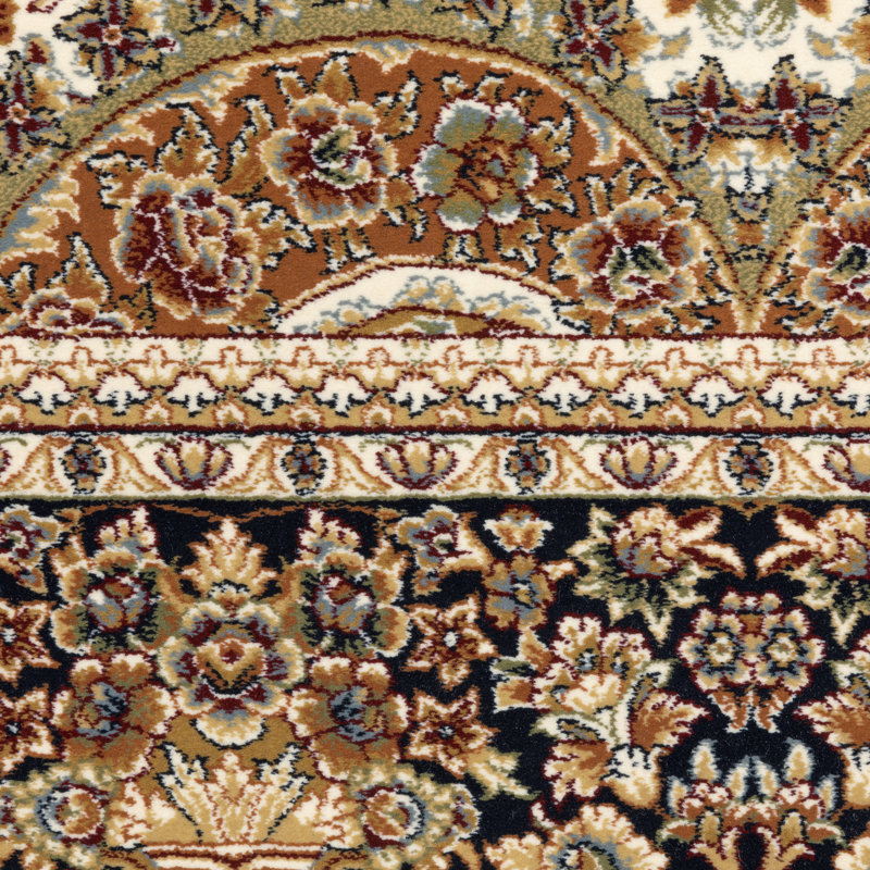 Tapis géométrique ivoire / brun, Rectangle 6 pi 7 po x 9 pi 6 po