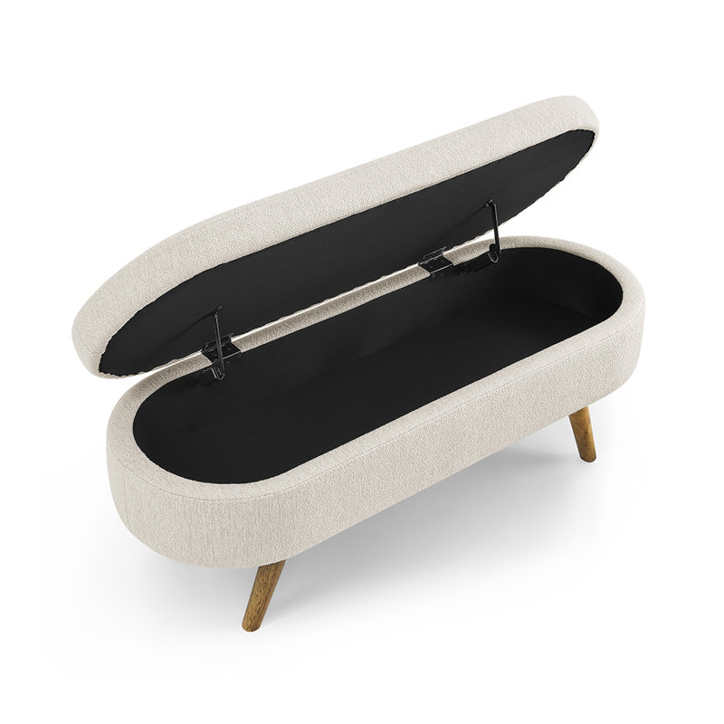 Banc de rangement repose-pieds, Beige