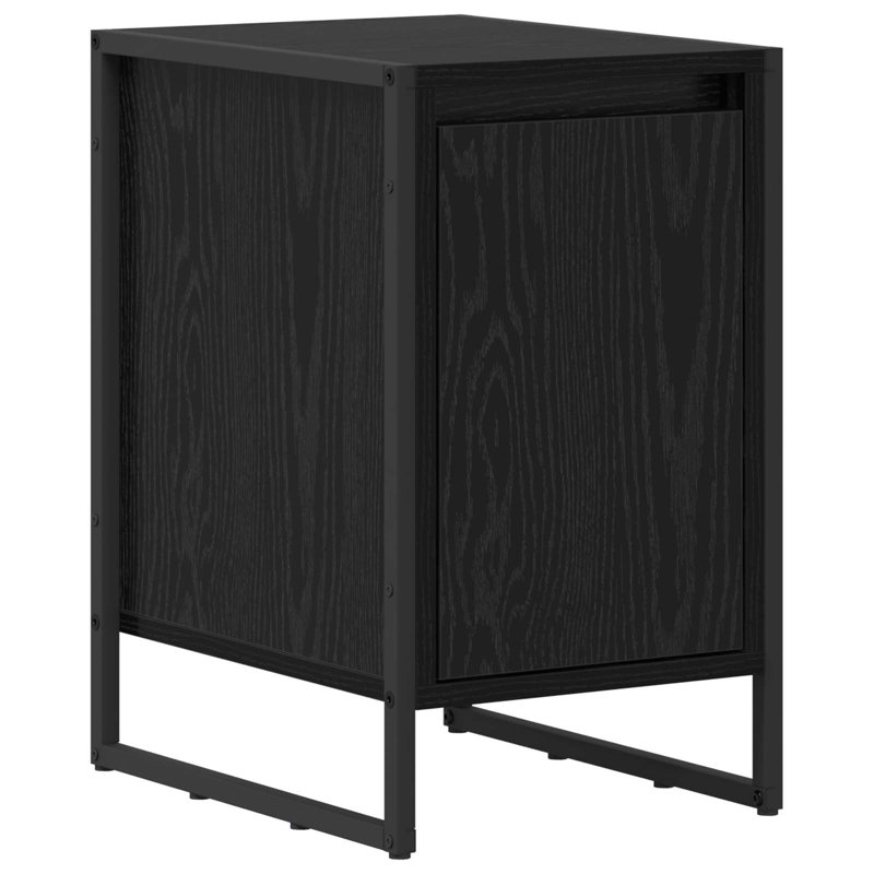 39.5cm W Manufactured Wood Bedside Table, Black Oak