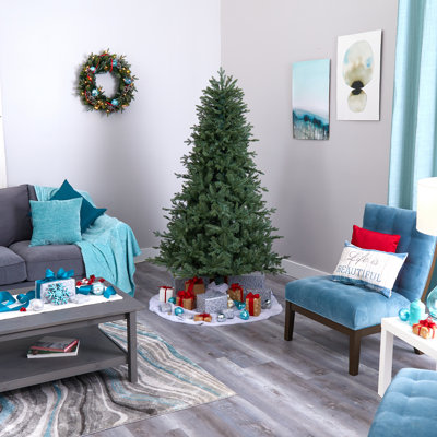 Arbre de Noël artificiel épinette vert avec lumières claires/blanches