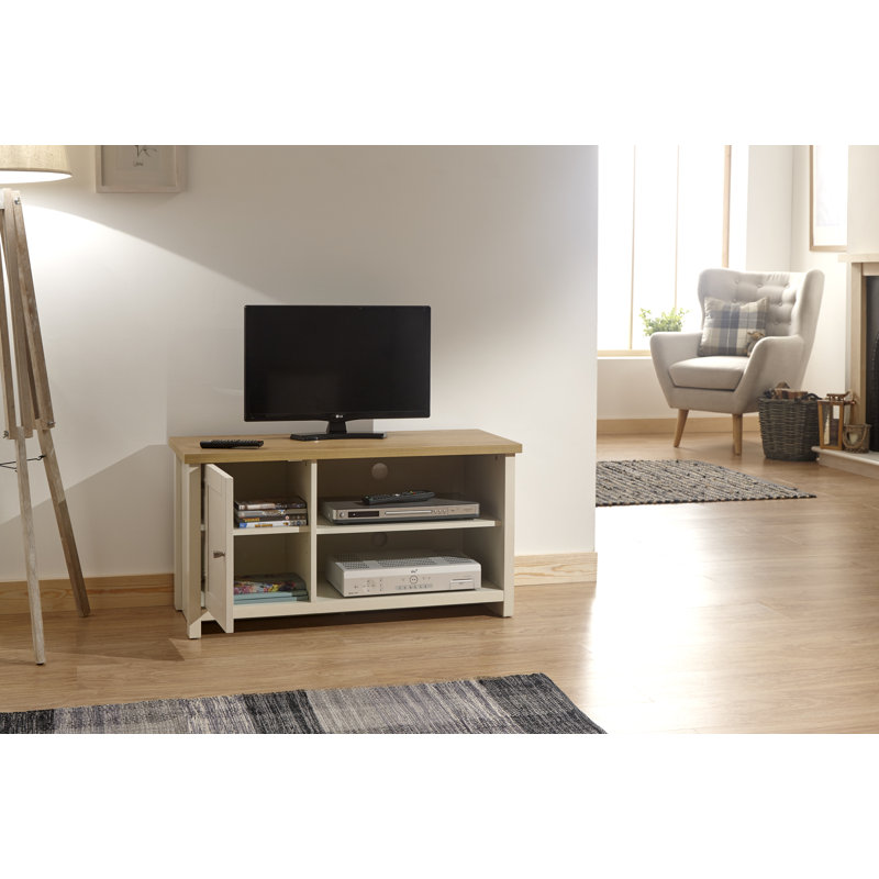 Acel Unfinished TV Stand for TVs up to 42", Cream/Beige
