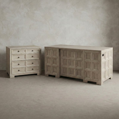 Drevonte 2-Piece Office Set With Executive Desk And Storage Cabinet