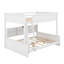 Lit double superposé au-dessus de grand lit double avec 6 armoires de rangement sur le côté et ports USB, cadre de lit avec garde-corps-1467166315