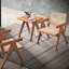 Chaise d'appoint moderne et naturelle avec support stable pour différentes pièces et espaces de détente en bois