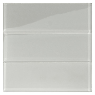 Lithium 4" x 12" Glass Mosaic Tile in Smoke Polished Finish Waterproof for Backsplashes - 1 Sq Ft