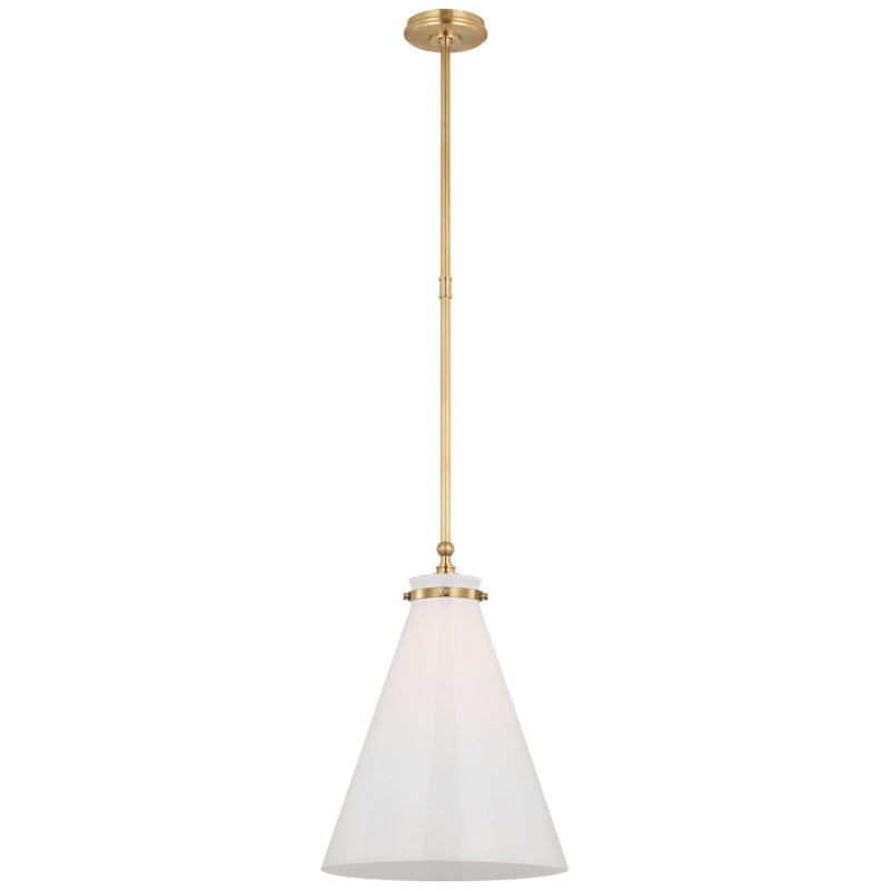 Parkington 1 - Light Pendant, Bronze, White Glass, 15.5" H x 11" W x 11" D