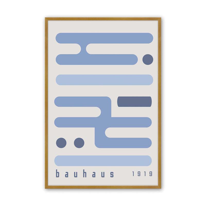 Blue Bauhaus Minimalist Circuitry I Print dans un cadre, H 21,25 po x l 17,25 po, Reproduction encadrée sans passe-partout