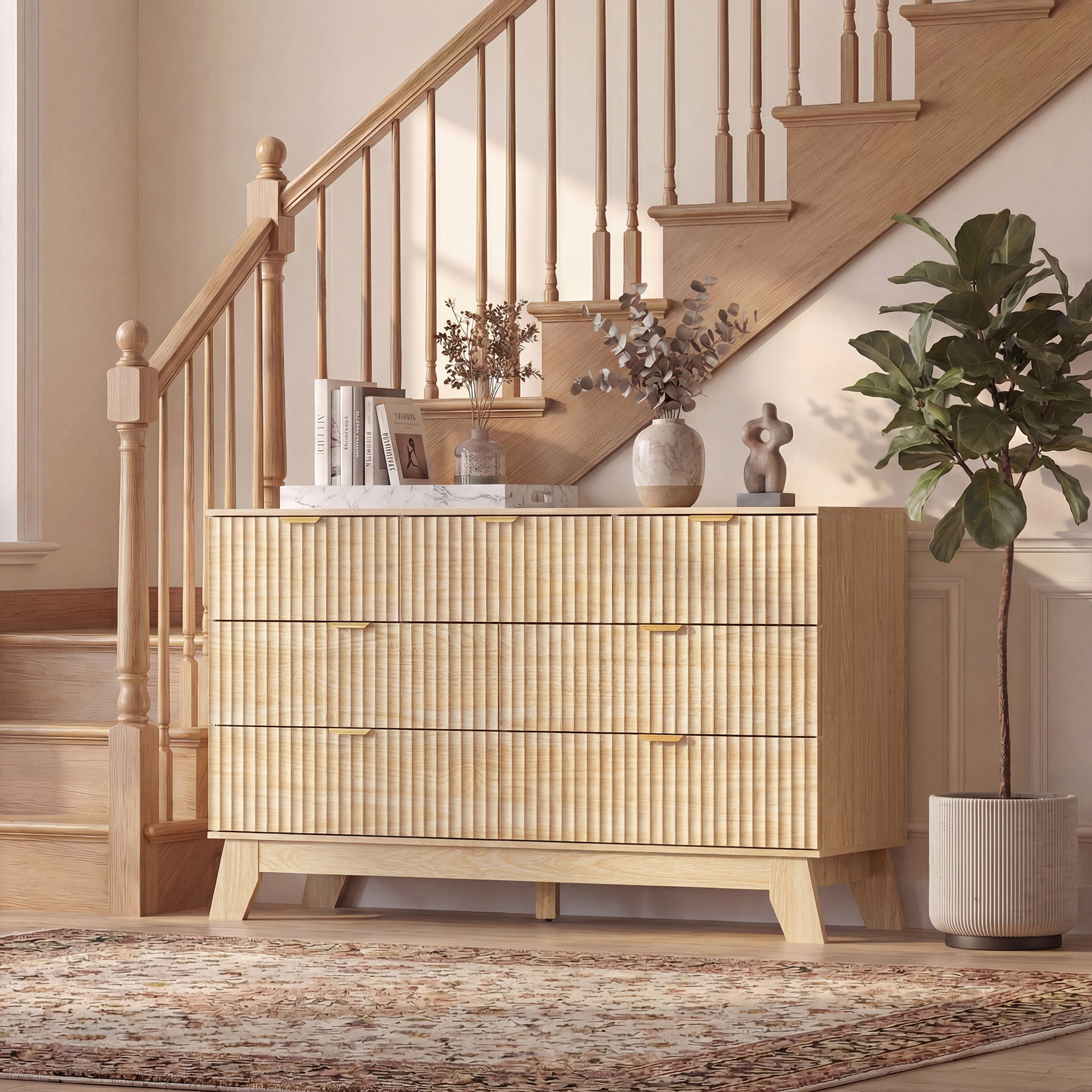 George Oliver Fluted 7- Drawer Rattan Dresser For Bedroom, 47''W TV Stand Table Storge Chest of Drawers with Adjustable Feet&Metal Handle & Reviews | Wayfair George Oliver Fluted 7- Drawer Rattan Dresser For Bedroom, 47''W TV Stand Table Storge Chest of Drawers with Adjustable Feet&Metal Handle & Reviews | Wayfair