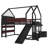 Kids Full Solid Wood Loft Bed with Bookshelves and Slide-1171928980-1171928981