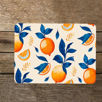 Contemporary Orange Pattern Glass Serving Board Ideal for Stylish Kitchen Decor and Everyday Use