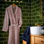 Wave Geo Cotton Blend Velour Gender Neutral Bathrobe with Pockets-2080713576-2080713577