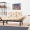 Élégant canapé-lit 2 places en tissu de 61,0 po x 27,6 po x 27,6 po | Structure 100% métal, rembourrage en mousse à haute résistance, nettoyage facile | Taille du lit: 73,6 po x 27,6 po | Capacité de poids maximale: 440 lb | Parfait pour les petits