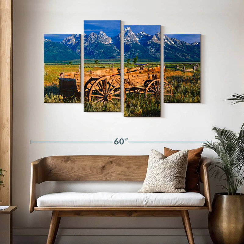 Wagon At Grand Teton, 32" H x 52" W