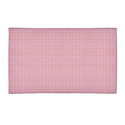 Tapis rose/rouge fait main géométrique