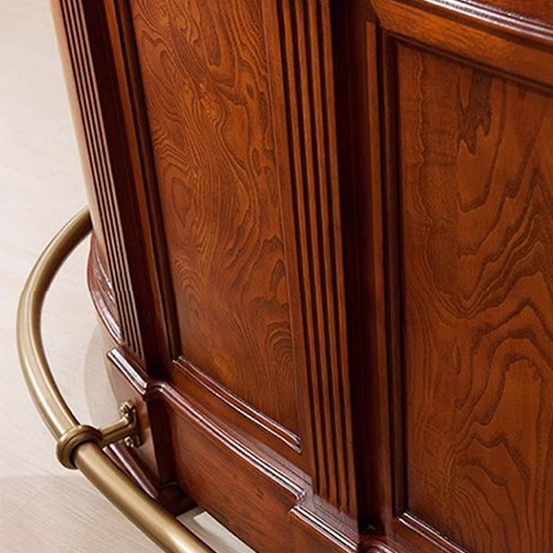 68.9" Brown Half Circle Solid Reception Desk