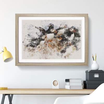 Atlantic Puffin Birds Vol.3 Watercolour - Picture Frame Graphic Art