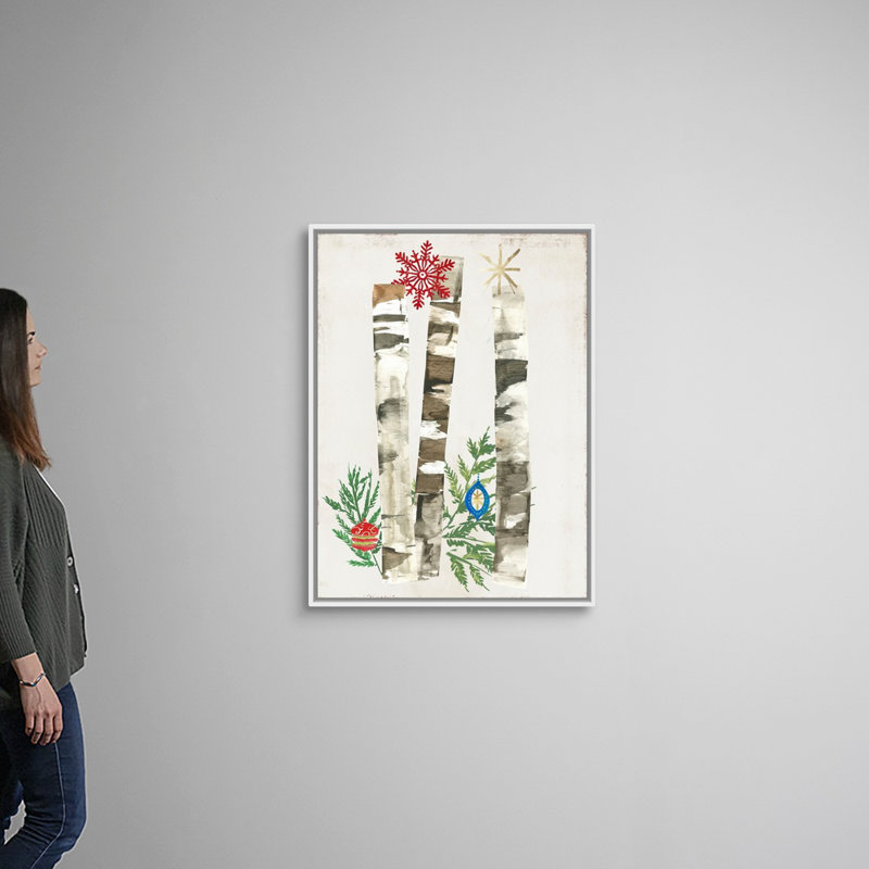 Jingle Bells-reproduction d’art sur toile, 42" H x 32" W x 1.75" D, Cadre blanc