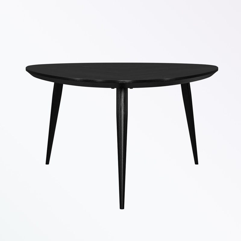 Triangular Wood Coffee Table with 3 sturdy legs