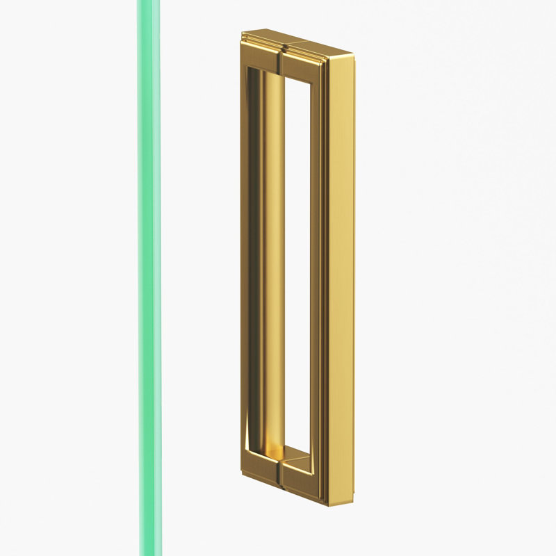 Square Stepped Cabinet Pull With Rounded Back, Satin Brass, 6"