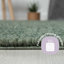 Lush shaggy carpet in  green-341375757