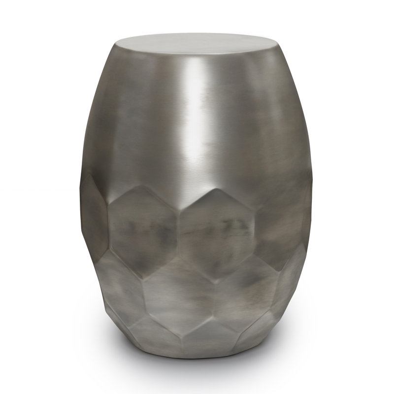20" Silver Metal Round End Table
