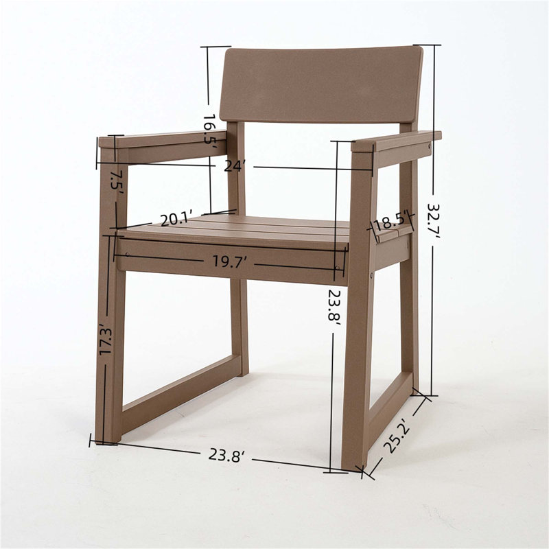 Fauteuils d'extérieur et de jardin en PEHD avec chaises au design moderniste, Wood