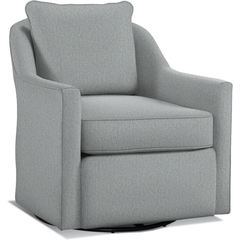 Leighton Upholstered Swivel Armchair, Light Blue Performance Fabric Polypropylene/Olefin