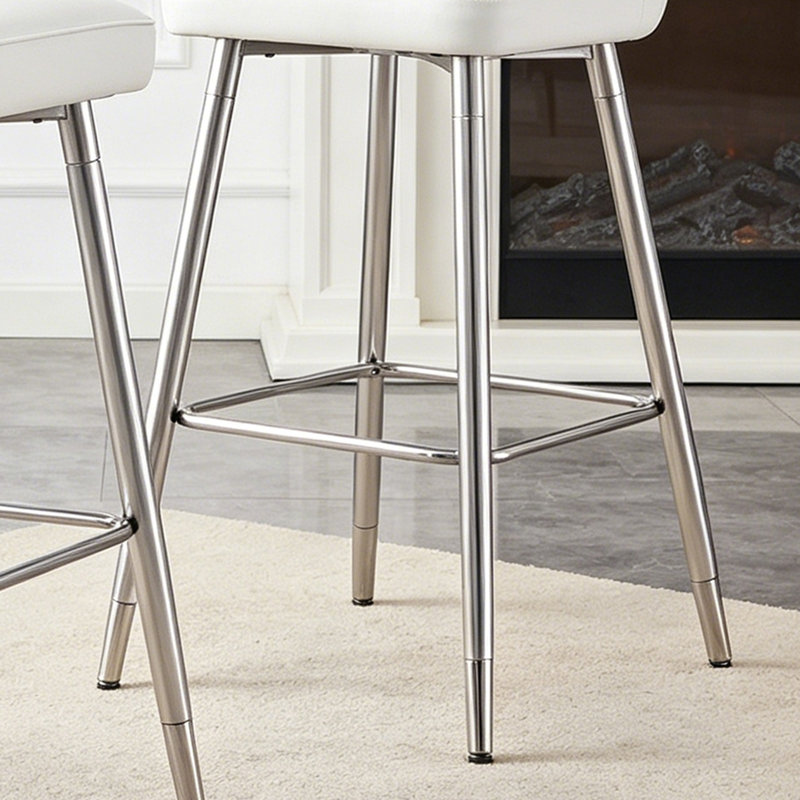 Tabouret de bar moderne en cuir PU avec haut dossier et tabouret de comptoir confortable pour la cuisine et la maison (ensemble de 2)
