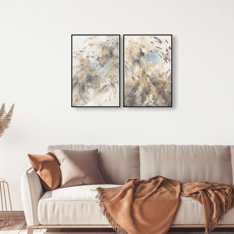 Mindfulness Set Set by Oliver Gal, 74"H x 50"W, Black Floater Frame