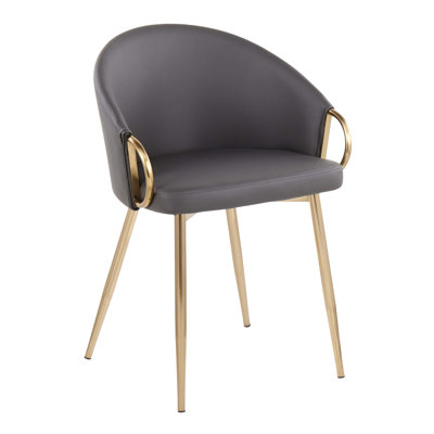 Chaise en métal et similicuir