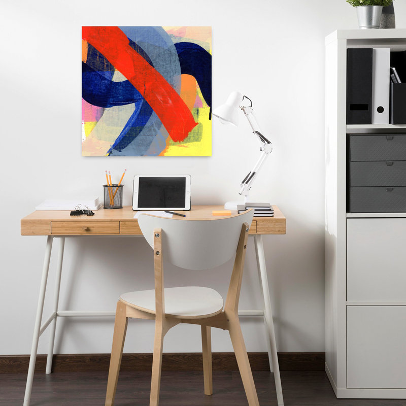 Happy Lights, art abstrait contemporain, H 18 po x l 18 po
