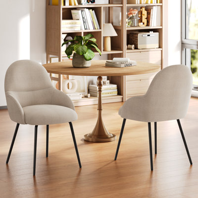 Antin Modern Upholstered Dining Chair with Armrest