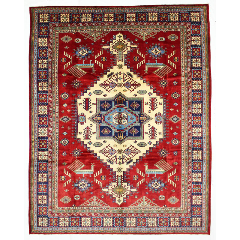 Tapis de style tribal rétro fait à la main 9 x 11 Anatolian