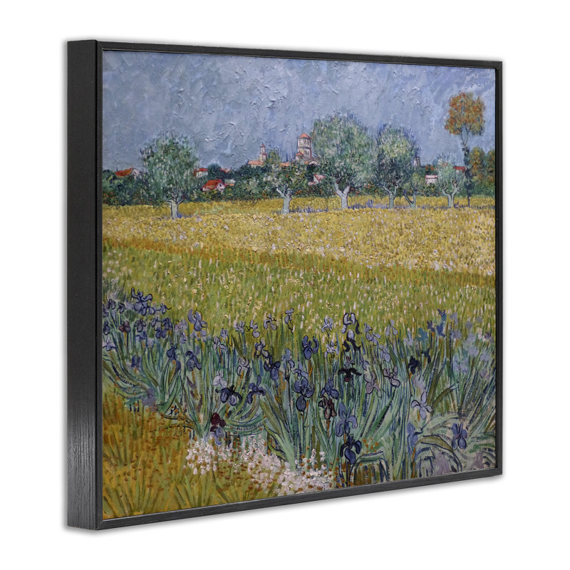Vue de Van Gogh, art giclée d'Arles par one1000paintings, Giclée encadrée noir minuit, H 24 po x l 30 po