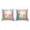 Ensemble de 2 coussins d'extérieur Bold Vivid Palm Tree Silhouettes par Kristen Drew