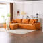 108 po x 68 po pour 4 personnes, velours côtelé orange, salon modulaire, minimaliste, sans assemblage, performance durable en velours côtelé 4, nuage modulaire profond, pièce, siège