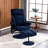 Recliner with Ottoman, Reclining Chair with Massage, Chenille Fabric Swivel Recliner Chairs-1450713732