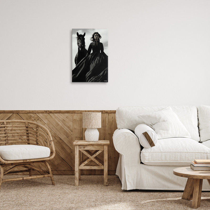 Trendy Woman with Horse Canvas Wall Art by RB, 24" H x 16" W