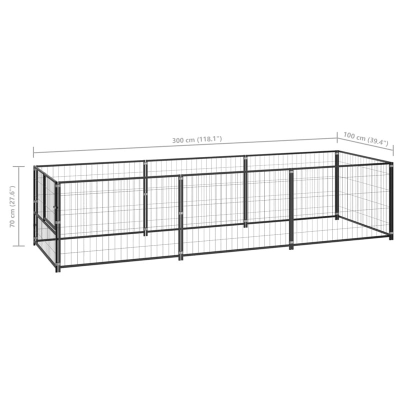 Mayfair 70cm H Steel Exercise Pen With Door, Black