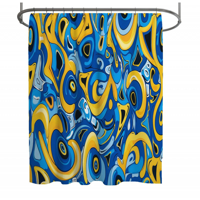Demato Abstract Shower Curtain, 73"H x 70"W