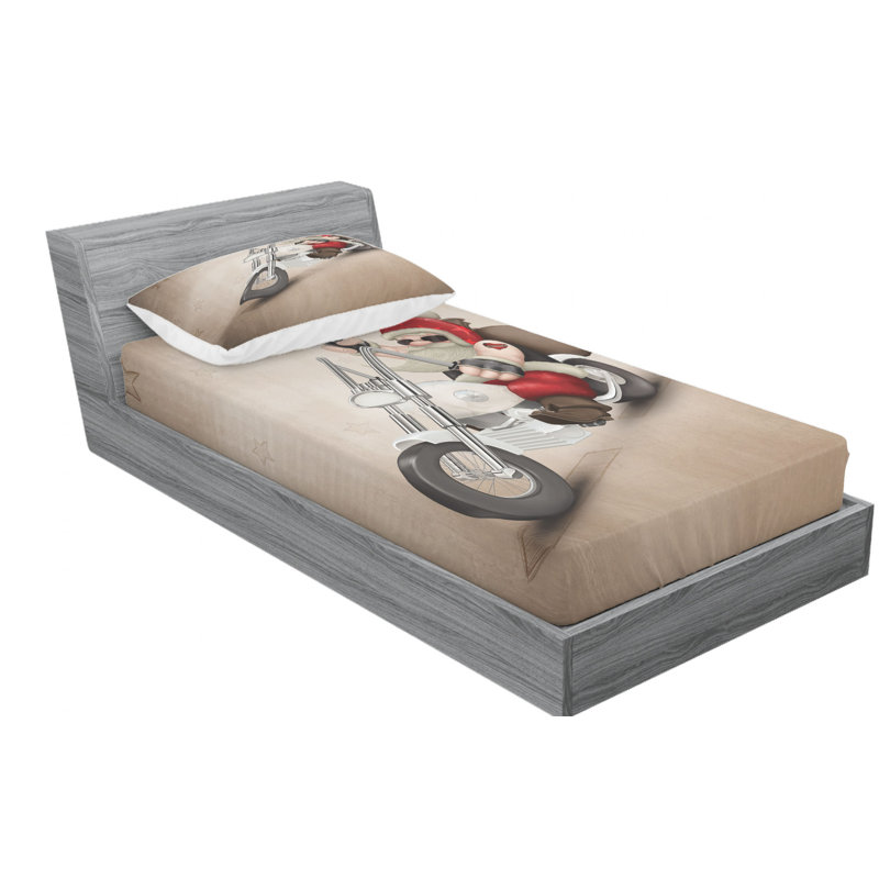 Ambesonne Microfiber Sheet Set, Twin XL Sheet Set + Fitted Sheet + 1 Pillowcase