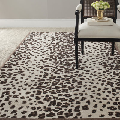 Tapis en laine / viscose brun touffeté à la main Jamon Martha Stewart
