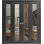 Portes coulissantes doubles pour garde-robe coulissante | Verre transparent noir mat Lucia 2166 | Moulures à moulures robustes