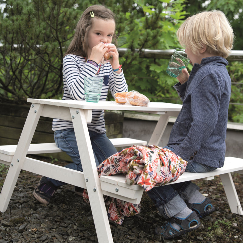 Deluxe Children'S Picnic Bench, Grey/Brown/Blue