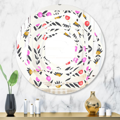 Miroir mural Whirl Abstract Floral Design