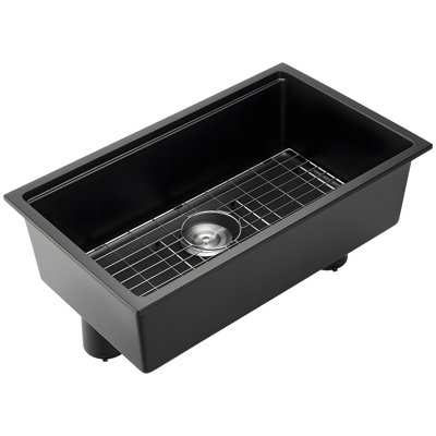 30 Inch Granite Kitchen Sink Undermount Single Bowl Drop-In Basin For RV Bar