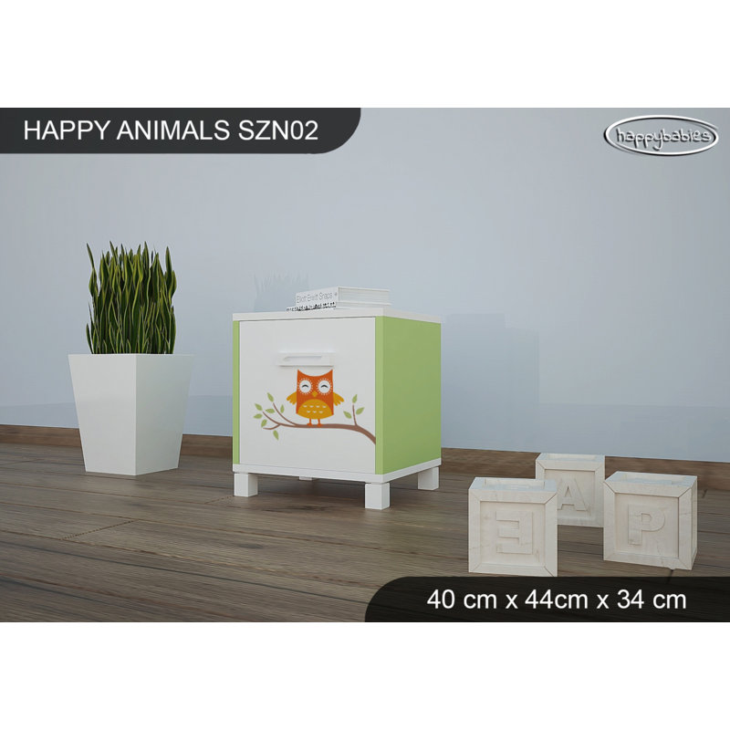 Nightstand, White/Green